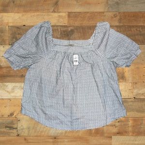 NWT- LOFT XL Navy/White Shirt